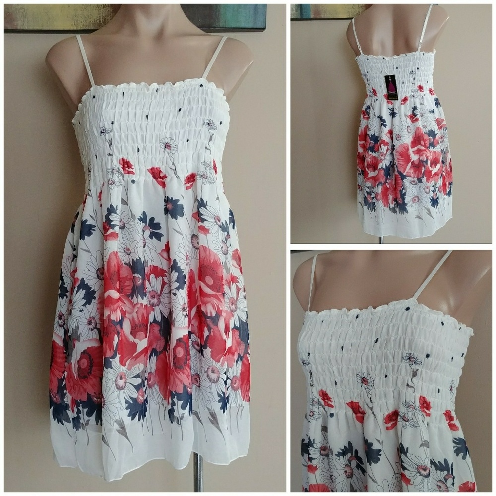 FLORAL DAISY RUFFLE TOP LONG SHIRT SHORT DRESS
